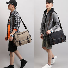 Canvas Messenger Bag for Men | Vintage Crossbody Laptop Briefcase - VOTVO