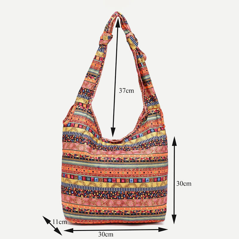 Large Capacity Canvas Shoulder Bag for Women – Colorful Crossbody Handbag