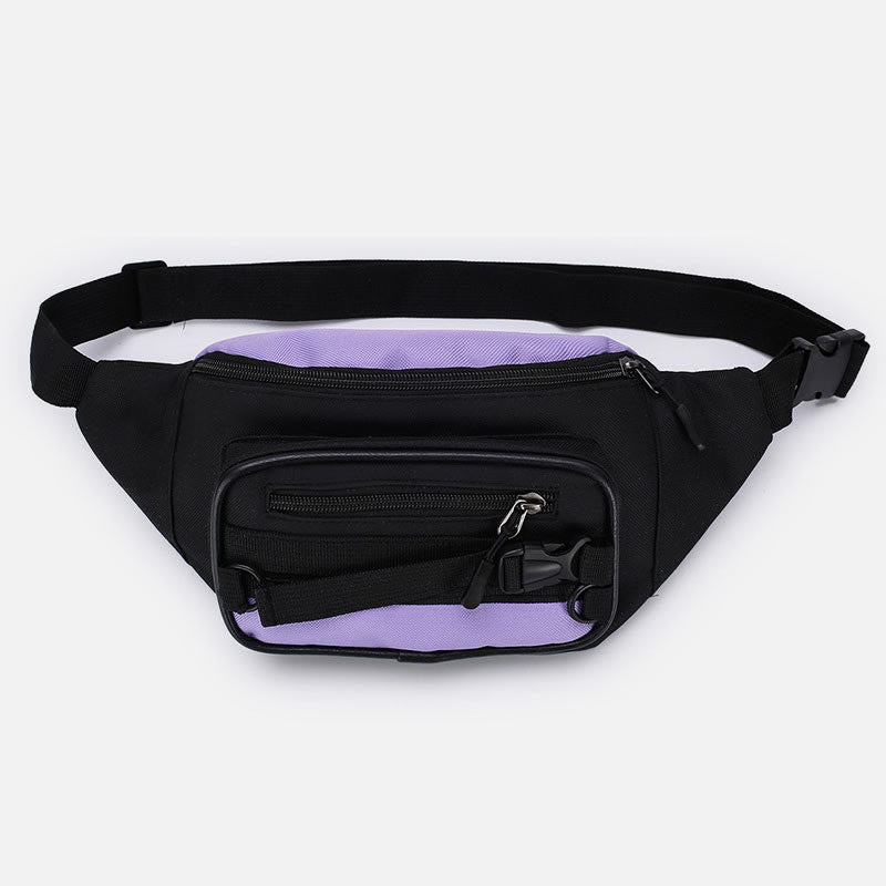 Contrast Color Crossbody Waist Bag for Girls - Stylish Canvas Sling Purse