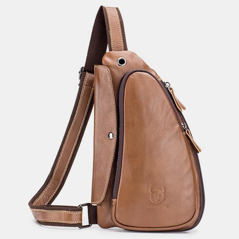 Anti - theft Slim Sling Bag for Men | Genuine Leather Crossbody Chest Bag - VOTVO