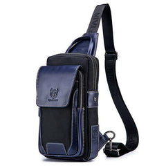 Genuine Leather Casual Sling Bag for Men - Fashionable Crossbody Shoulder Chest Bag