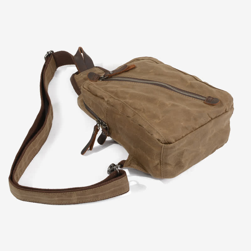 Canvas Sling Bag Shoulder Chest Pack for Men – Travel Hiking Crossbody Daypack
