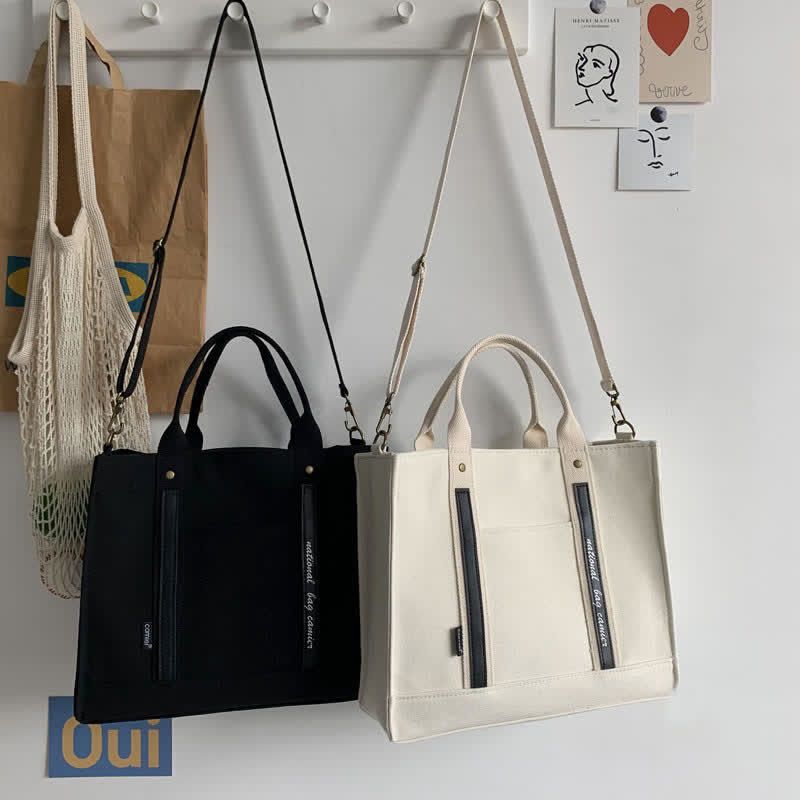 Laptop Tote Handbag – Canvas Shoulder Bag & Briefcase for Travel, Office, and School