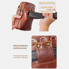 Genuine Leather Waist Bag – Multifunctional Messenger & Shoulder Bag for Men