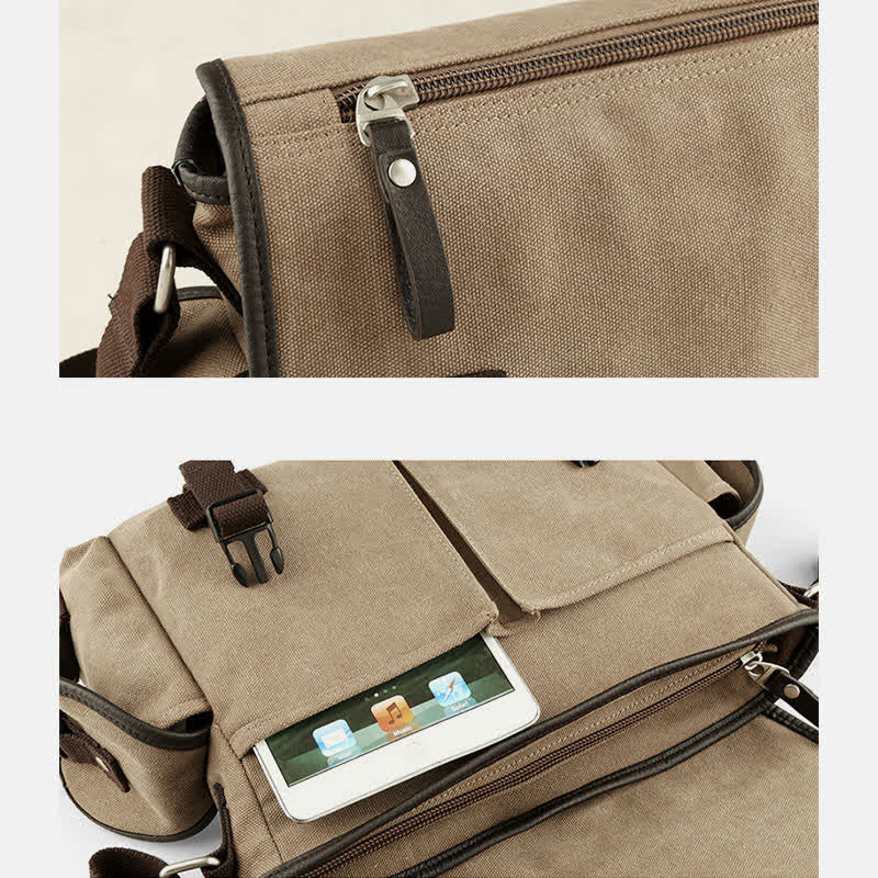 Canvas Messenger Bag for Men | Vintage Crossbody Laptop Briefcase - VOTVO