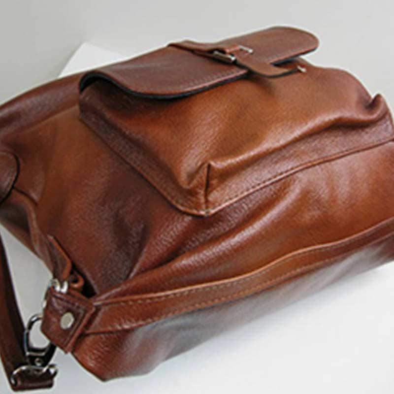 2 - in - 1 Convertible Leather Tote Backpack – Retro Shoulder Bag & Travel Day Pack - VOTVO