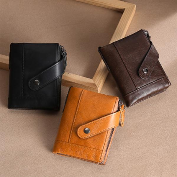 Genuine Leather RFID Small Wallet – Compact and Secure