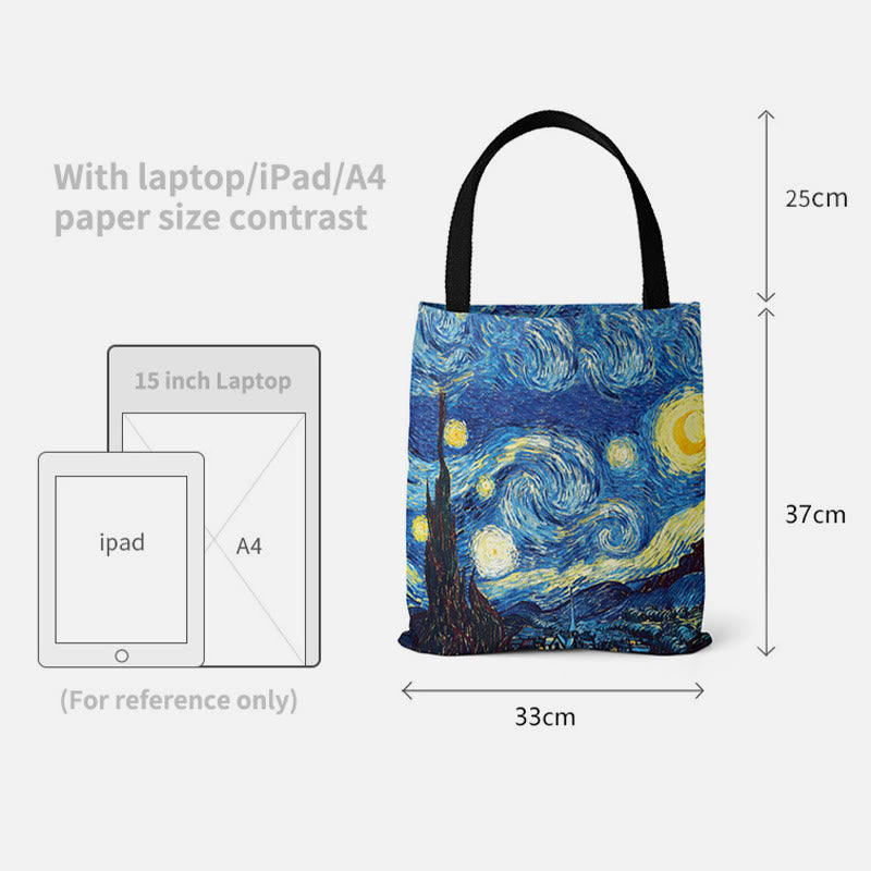 Handbag for Women - Starry Sky Oil Painting Canvas Beach Shoulder Bag