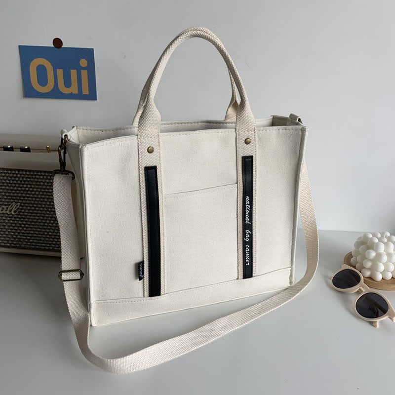 Laptop Tote Handbag – Canvas Shoulder Bag & Briefcase for Travel, Office, and School