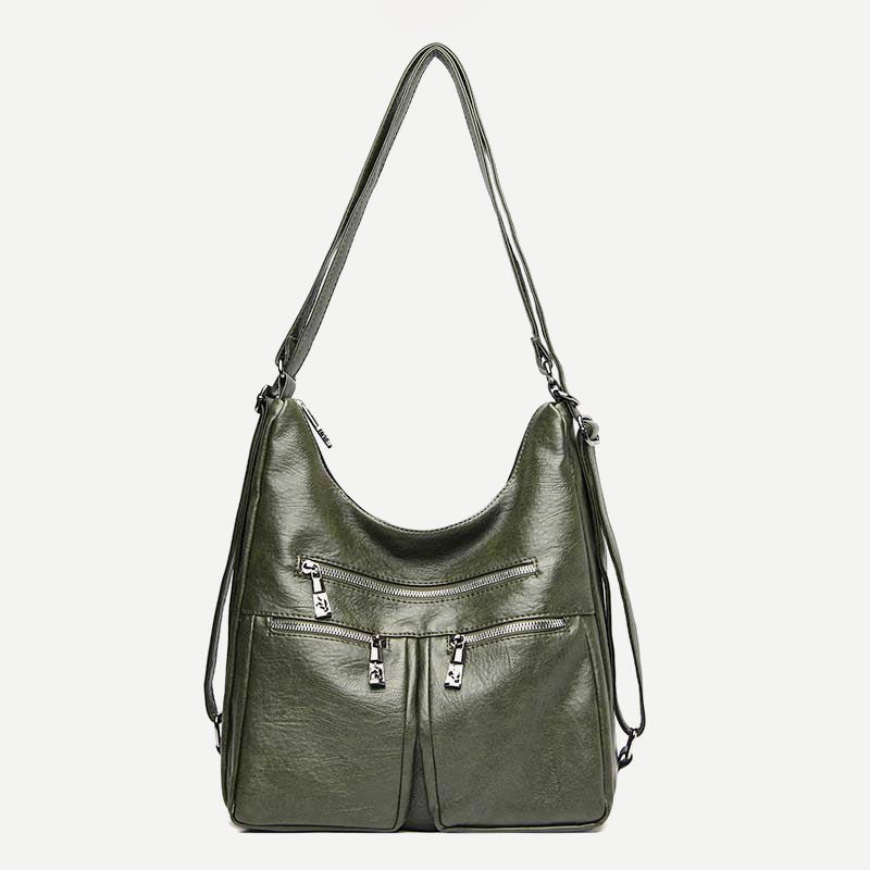 3 - Way Use Backpack Multi - Pocket Leather Zip Crossbody Shoulder Bag - VOTVO