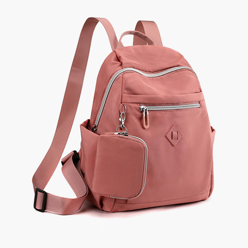 Zaino da donna in nylon con piccolo portamonete – Borsa da viaggio casual da giorno