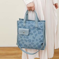 Floral Crossbody Tote Bag – Cute Nylon Shoulder Purse for Office & Daily Use