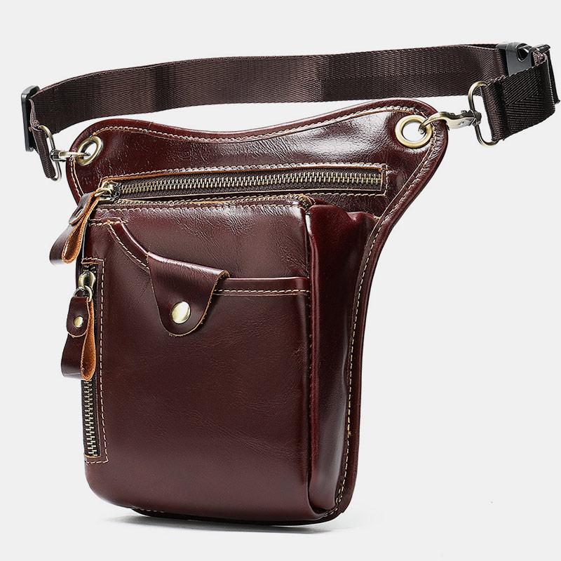 Genuine Leather Retro Sport Waist Bag – Classic Style Meets Practical Functionality