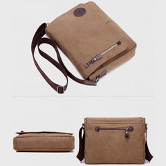 Canvas Messenger Bag for Men Travel Satchel Water Resistant Crossbody Bag