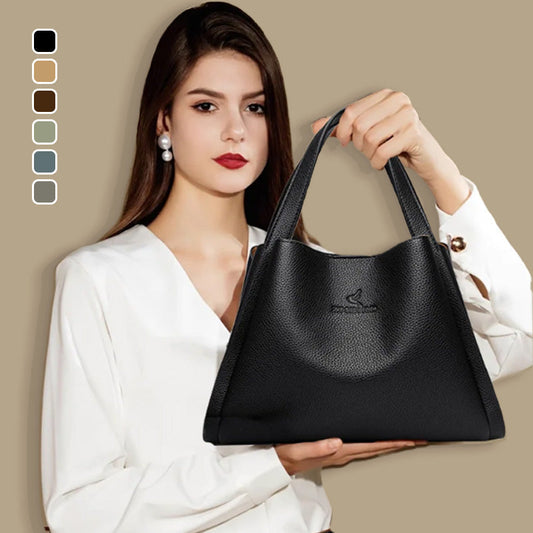 Embossed Soft Leather Handbag – Stylish, Versatile & Timeless Design