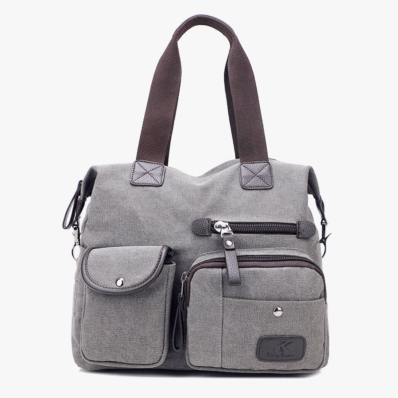 Large Capacity Durable British Style Canvas Tote Bag for Women – Stylish and Practical for Shopping, Travel, and Everyday Use - VOTVO