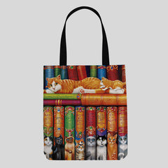 Cute Kitty Canvas Tote Bag – Multifunctional Handbag & Shoulder Bag for Daily Use