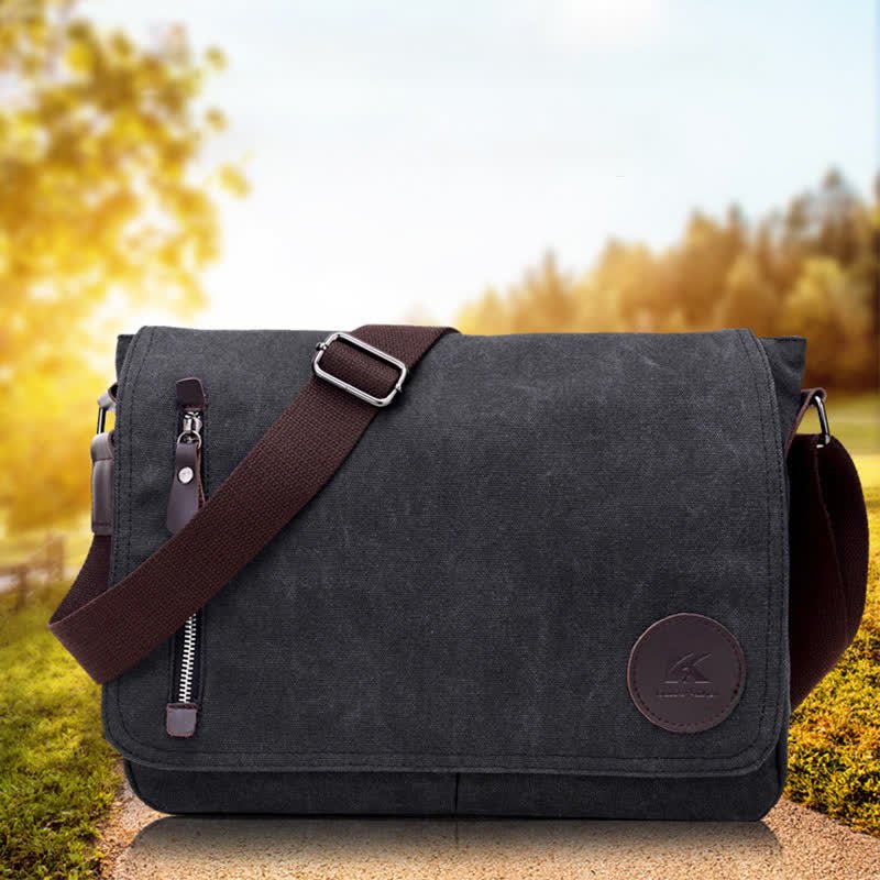 Canvas Messenger Bag for Men Travel Satchel Water Resistant Crossbody Bag - VOTVO