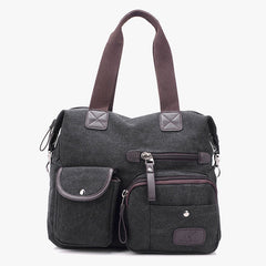 Borsa tote in tela resistente in stile britannico, di grande capacità, per le donne: elegante e pratica per lo shopping, i viaggi e l'uso quotidiano.