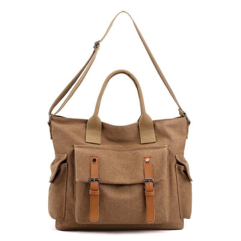 Large Capacity Women’s Canvas Tote – Casual Crossbody Shoulder Handbag Messenger Bag