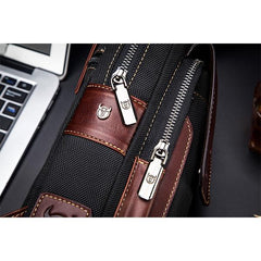 Genuine Leather Casual Sling Bag for Men - Fashionable Crossbody Shoulder Chest Bag
