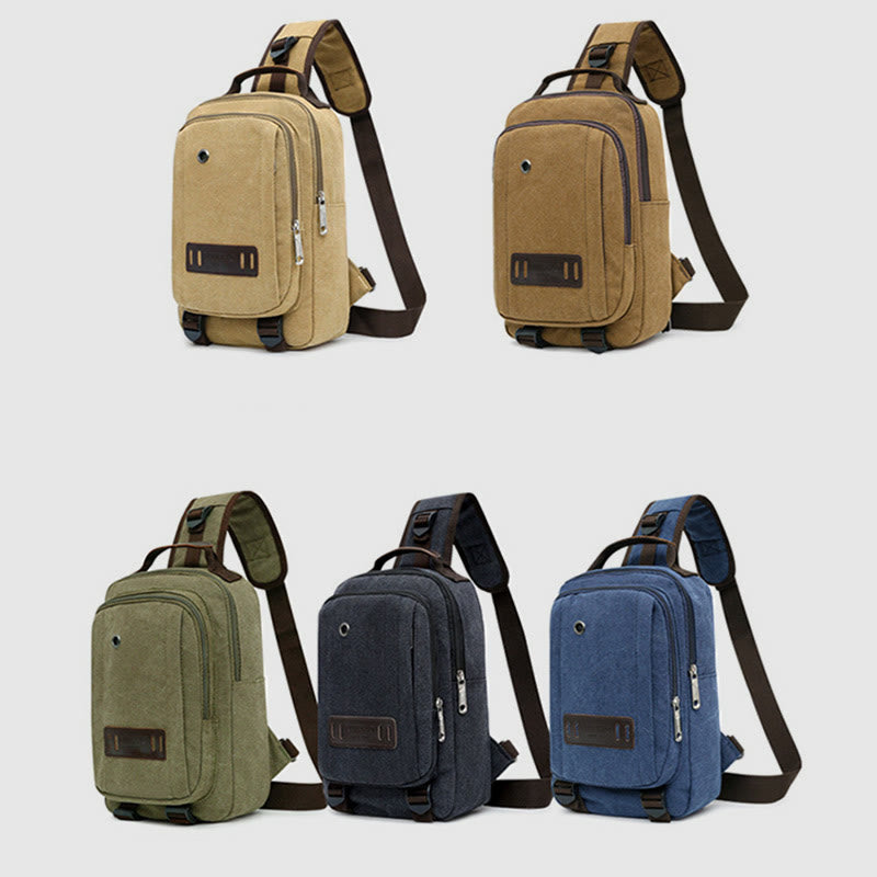 Men's Retro Sling Bag – Outdoor Casual Crossbody Chest Bag for Travel & Sport