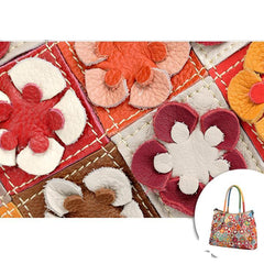 Genuine Leather Multicolor Flower Boho Handbag – A Touch of Artistic Elegance - VOTVO