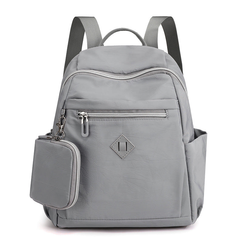 Zaino da donna in nylon con piccolo portamonete – Borsa da viaggio casual da giorno