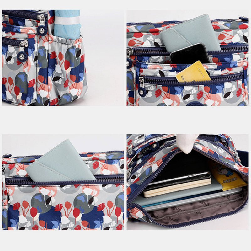 Large Capacity Waterproof Floral Crossbody Bag for Women – Stylish Shoulder Bag with Multiple Pockets - VOTVO