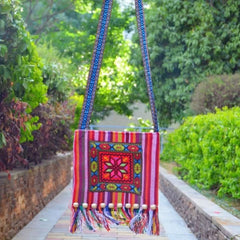 Folk Custom Shoulder Bag for Women – Vintage Embroidery Canvas Crossbody Bag