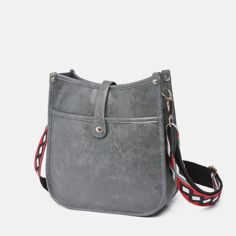 Vintage PU Leather Crossbody Bag for Women – Adjustable Shoulder Bag