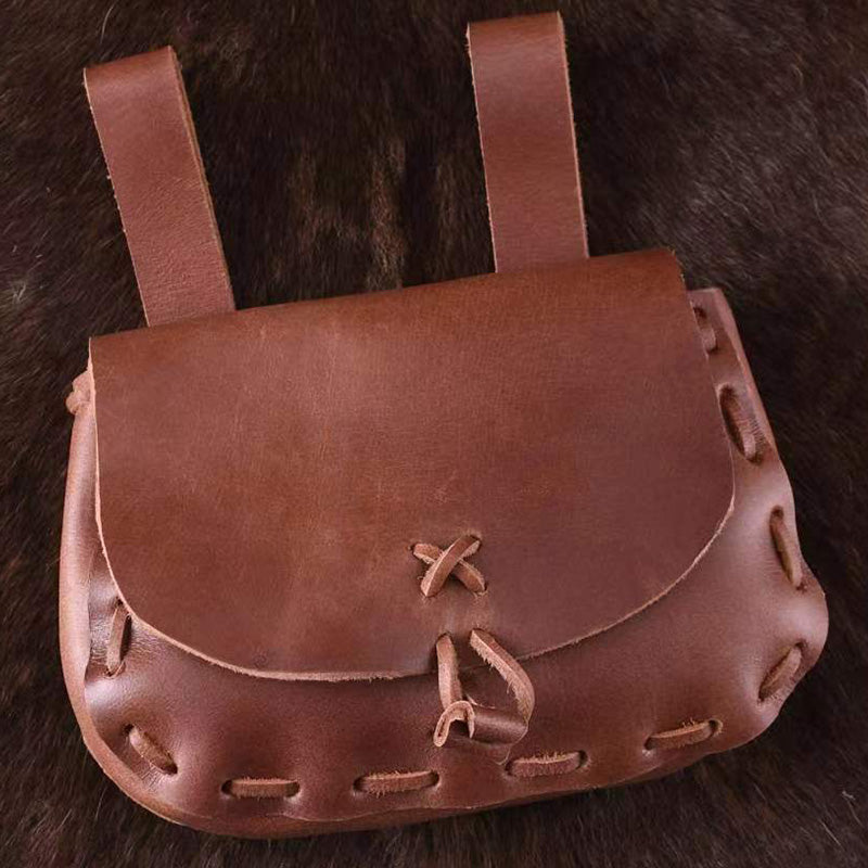 Medieval Leather Bag Pouch – Portable Coin Purse Belt Holster Waist Bag