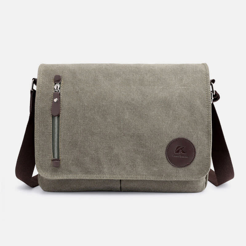 Canvas Messenger Bag for Men Travel Satchel Water Resistant Crossbody Bag - VOTVO