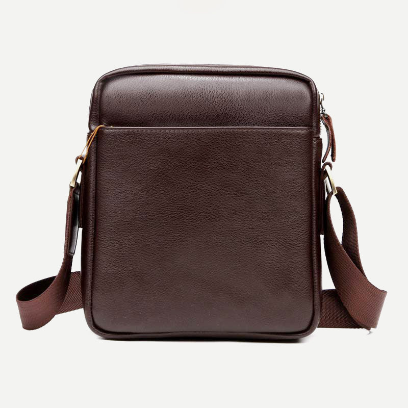 Men's Leather Crossbody Messenger Shoulder Bag for Work & Business – Small PU Leather Satchel