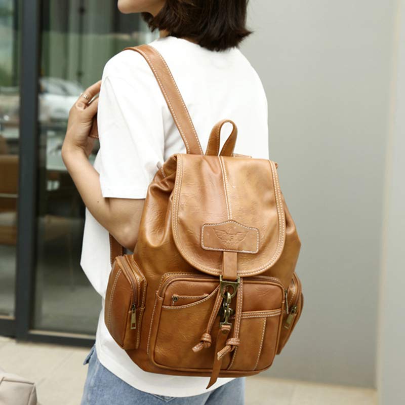 Vegan Leather Backpack for Women – Vintage Casual Daypack Purse for Ladies & Girls - VOTVO