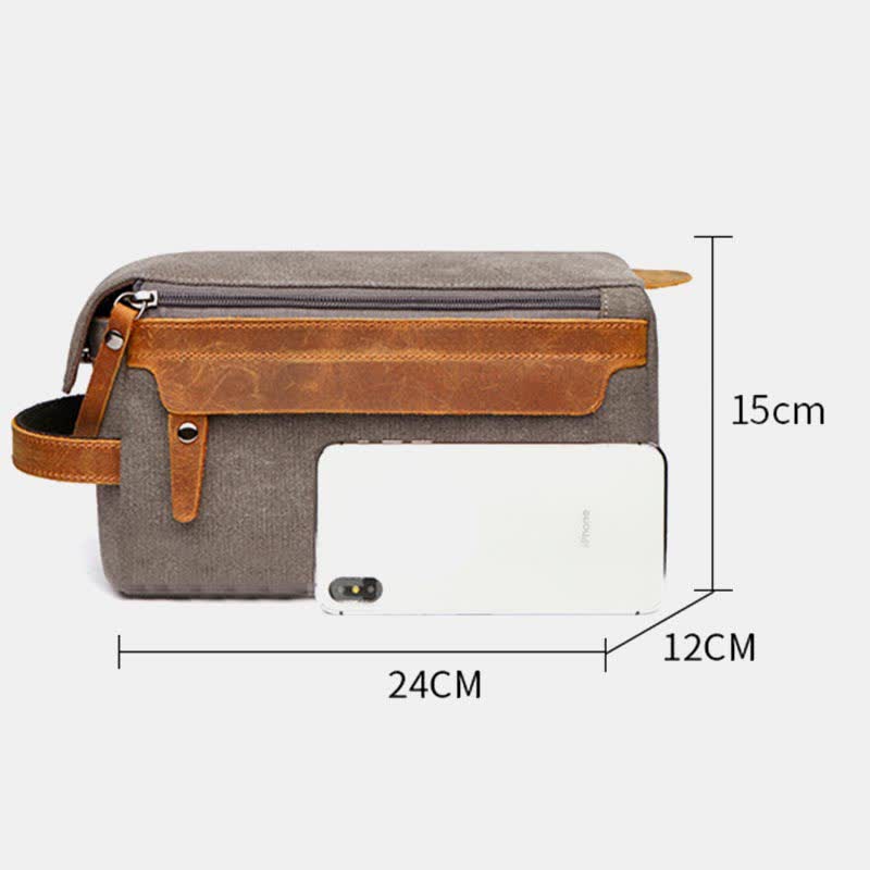 Retro Canvas Storage Makeup Pouch – Travel Toiletry Bag for Women & Men