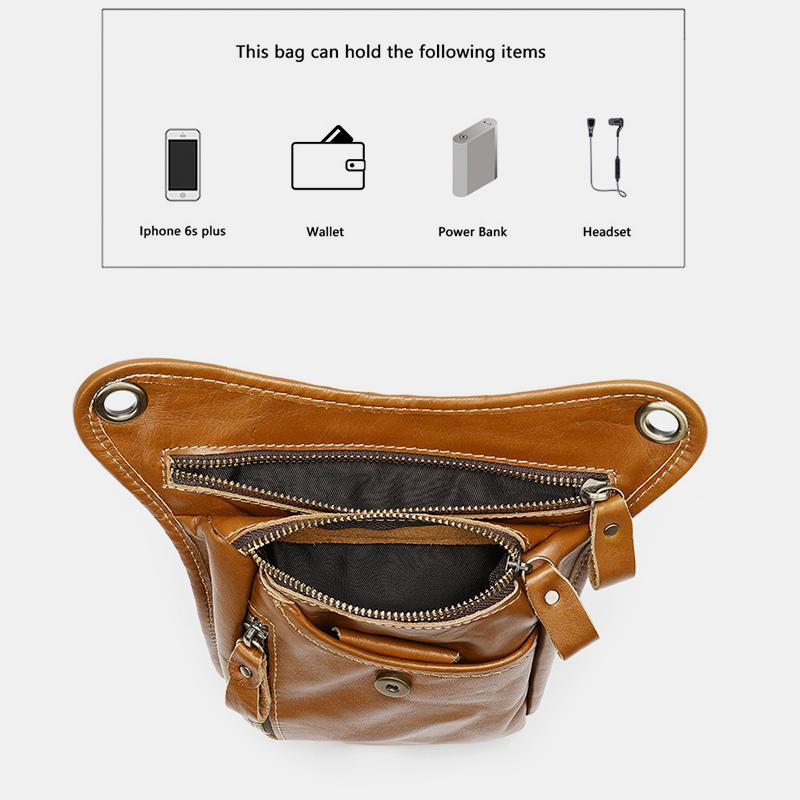Genuine Leather Retro Sport Waist Bag – Classic Style Meets Practical Functionality