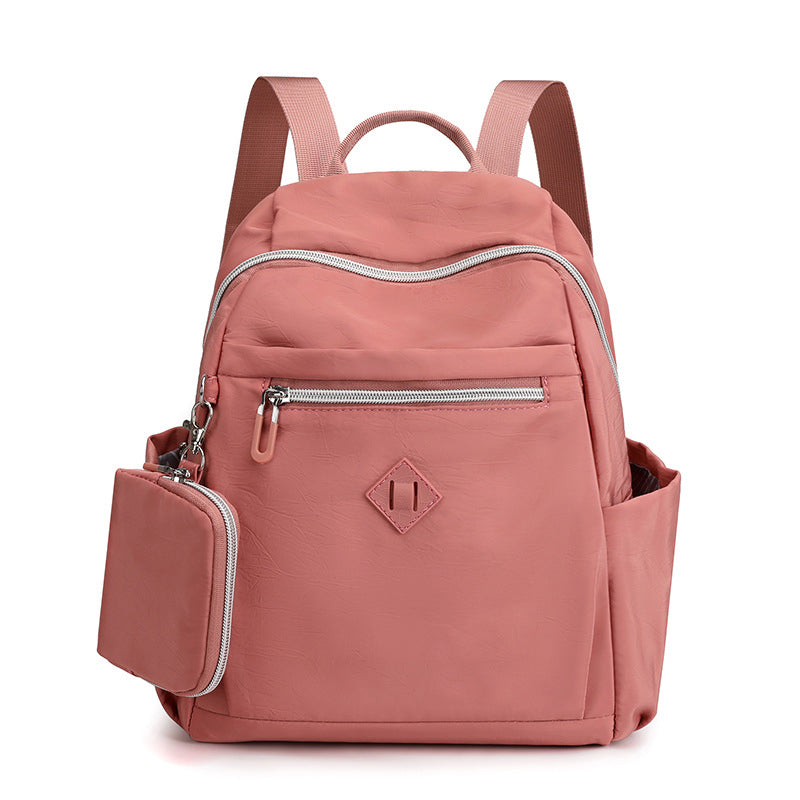 Zaino da donna in nylon con piccolo portamonete – Borsa da viaggio casual da giorno