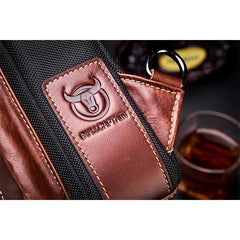 Genuine Leather Casual Sling Bag for Men - Fashionable Crossbody Shoulder Chest Bag