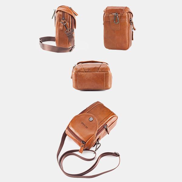 Men's Genuine Leather Phone Purse – Crossbody & Waist Bag for Daily Use