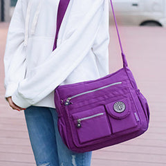 Borsa a tracolla casual impermeabile di grande capacità per donna - Multitasche e tracolla regolabile