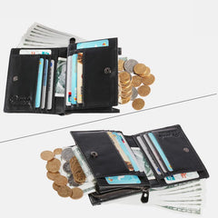 Anti-Theft Multi-Slot Small Wallet for Men – Genuine Leather, Secure & Compact Design