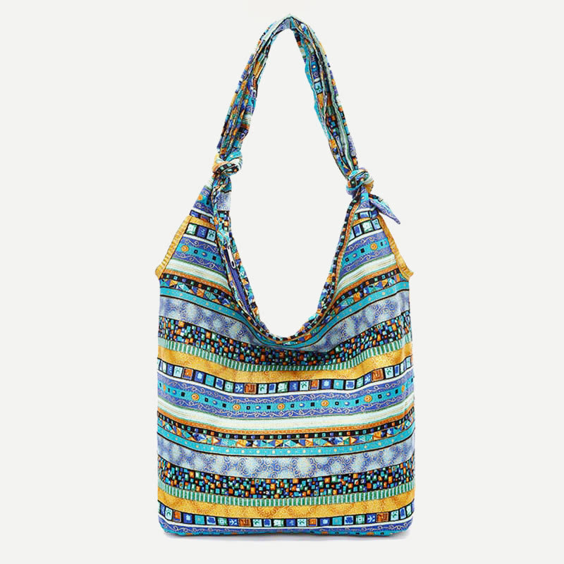 Large Capacity Canvas Shoulder Bag for Women – Colorful Crossbody Handbag