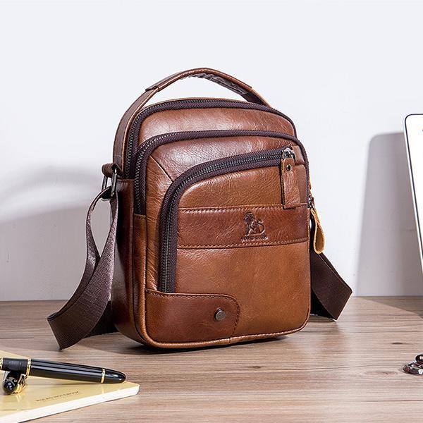 Genuine Leather Vintage Crossbody Bag for Men – Stylish Shoulder Bag - VOTVO