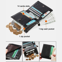 Anti-Theft Multi-Slot Small Wallet for Men – Genuine Leather, Secure & Compact Design