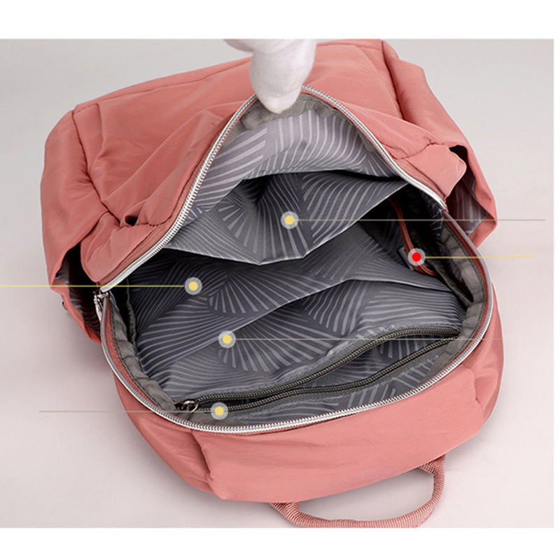 Zaino da donna in nylon con piccolo portamonete – Borsa da viaggio casual da giorno
