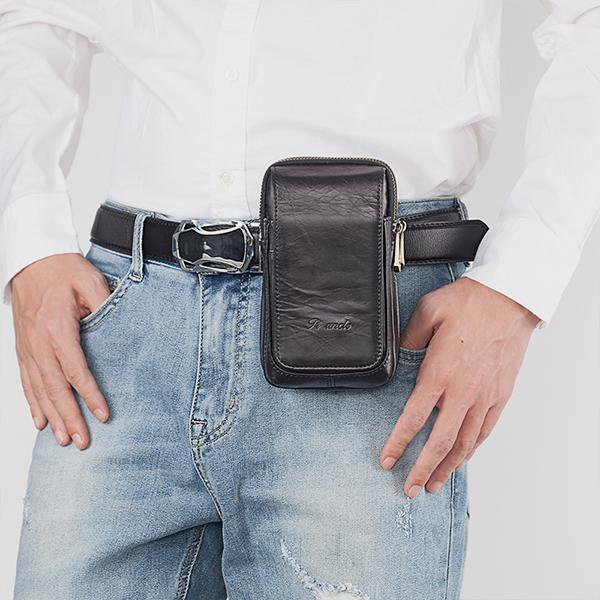 Genuine Leather Waist Bag – Multifunctional Messenger & Shoulder Bag for Men - VOTVO