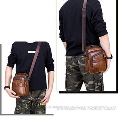 Genuine Leather Vintage Crossbody Bag for Men – Stylish Shoulder Bag - VOTVO