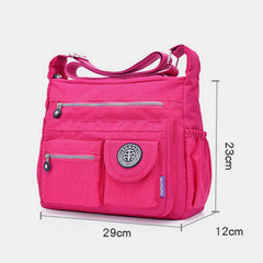 Borsa a tracolla casual impermeabile di grande capacità per donna - Multitasche e tracolla regolabile