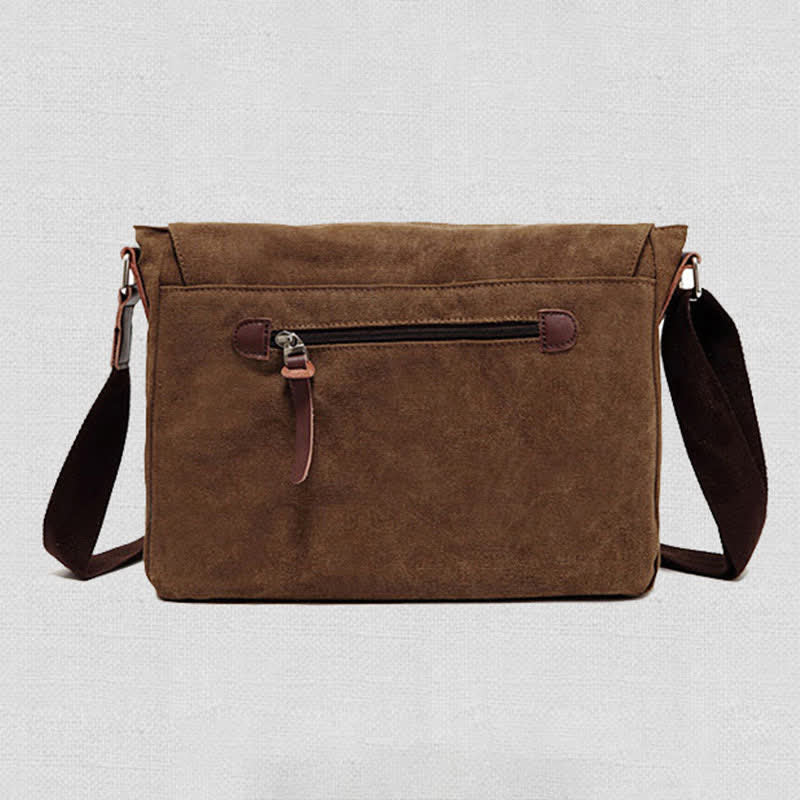 Borsa a tracolla in tela da uomo – Borsa a tracolla vintage multitasche